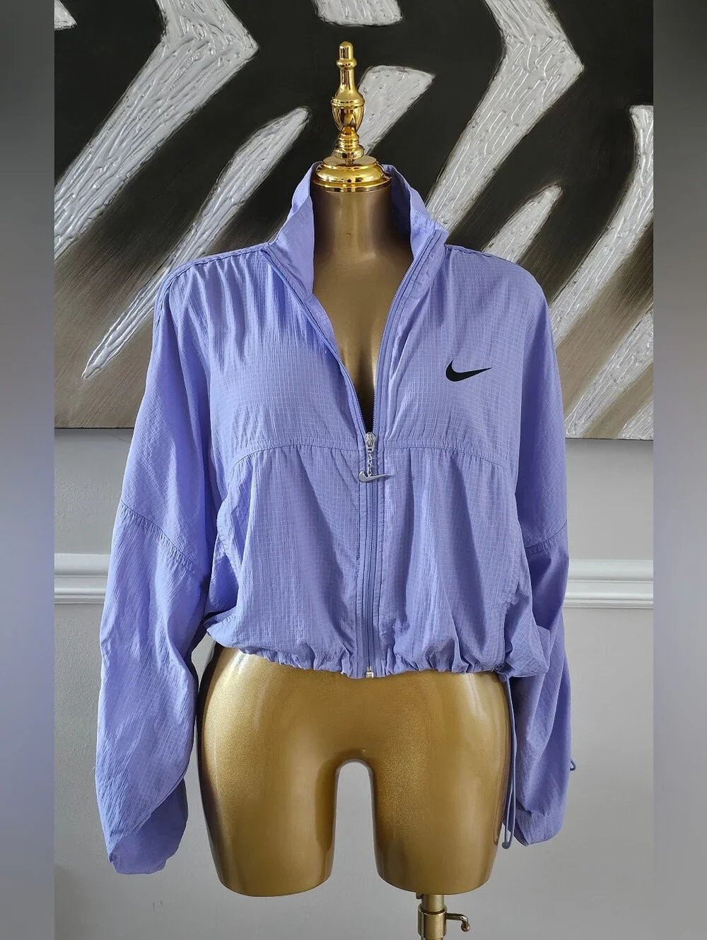 Nike Lavender Purple Oversized Cropped Windbreaker Jacket Size Large